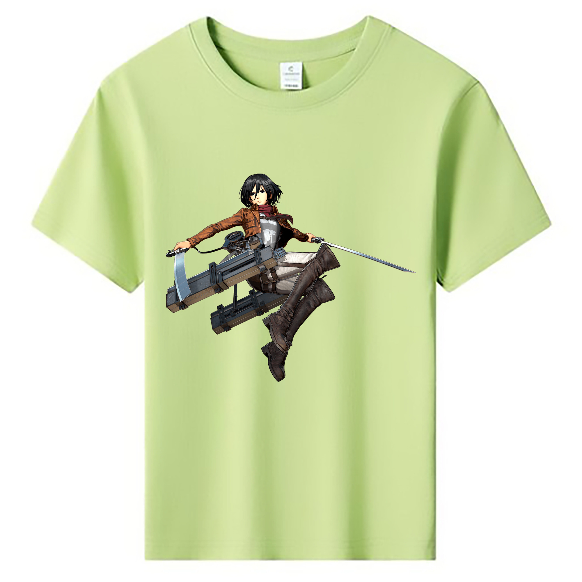 （画像用） 進撃の巨人 ミカサ·アッカーマン Attack on Titan Mikasa Ackerman 綿100％キッズTシャツ（フロントプリント）